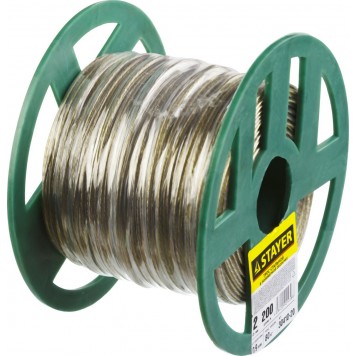 30410-20 | Трос стальной в полимерной оболочке, d=2,0 мм, L=200 м, STAYER-1