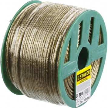 30410-30 | Трос стальной в полимерной оболочке, d=3,0 мм, L=200 м, STAYER-1