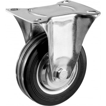 30936-100-F | Колесо неповоротное d=100 мм, г/п 70 кг, резина/металл, игольчатый подшипник, ЗУБР ПРОФЕССИОНАЛ-0