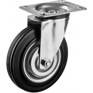 30936-160-S | Колесо поворотное d=160 мм, г/п 145 кг, резина/металл, игольчатый подшипник, ЗУБР ПРОФЕССИОНАЛ-0