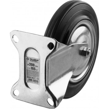 30936-200-F | Колесо неповоротное d=200 мм, г/п 185 кг, резина/металл, игольчатый подшипник, ЗУБР ПРОФЕССИОНАЛ-5