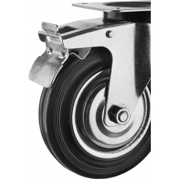 30936-200-S | Колесо поворотное d=200 мм, г/п 185 кг, резина/металл, игольчатый подшипник, ЗУБР ПРОФЕССИОНАЛ-6