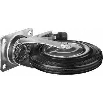 30936-200-S | Колесо поворотное d=200 мм, г/п 185 кг, резина/металл, игольчатый подшипник, ЗУБР ПРОФЕССИОНАЛ-7