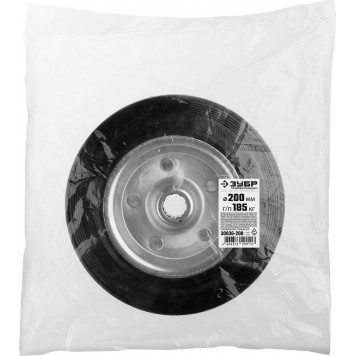 30936-200 | Колесо d=200 мм, г/п 185 кг, резина/металл, игольчатый подшипник, ЗУБР ПРОФЕССИОНАЛ-5