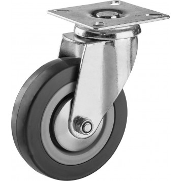 30956-100-S | Колесо поворотное d=100 мм, г/п 65 кг, резина/полипропилен, ЗУБР МАСТЕР-0