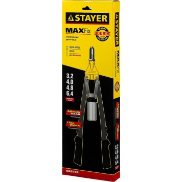 3106 | Заклепочник двуручный, "RX770", для заклёп d=3,2-6,4 мм -алюминий, силовой, литой корп, STAYER GRAND-2