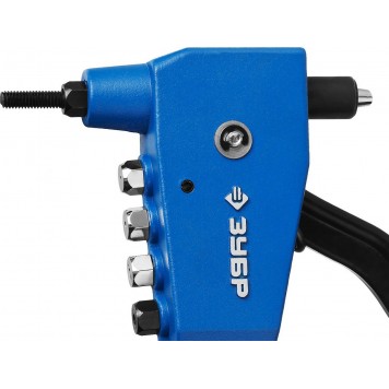 31196 | Заклепочник для резьбовых (М3, М4, М5, М6), для вытяжных d=2,4-4,8 мм - Al, сталь; d=2,4-4,0 мм - нержсталь, ЗУБР ПРОФЕССИОНАЛ-9