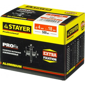 31205-40-18 | Алюминиевые заклепки Pro-FIX, 4.0 х 18 мм, 500 шт, STAYER PROFESSIONAL-1