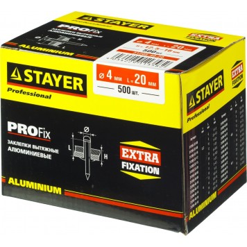 31205-40-20 | Алюминиевые заклепки Pro-FIX, 4.0 х 20 мм, 500 шт, STAYER PROFESSIONAL-1