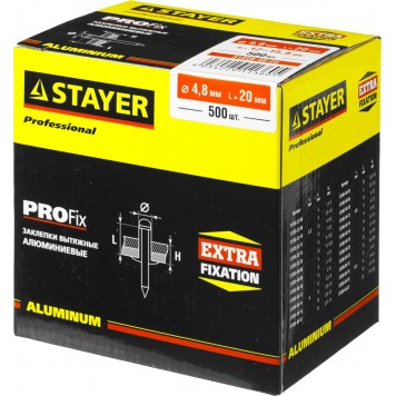 31205-48-20 | Алюминиевые заклепки Pro-FIX, 4.8 х 20 мм, 500 шт, STAYER PROFESSIONAL-1