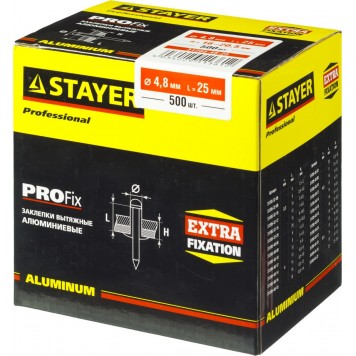 31205-48-25 | Алюминиевые заклепки Pro-FIX, 4.8 х 25 мм, 500 шт, STAYER PROFESSIONAL-1