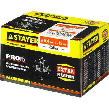 31205-64-12 | Алюминиевые заклепки Pro-FIX, 6,4x12 мм, 250 шт, STAYER PROFESSIONAL-1