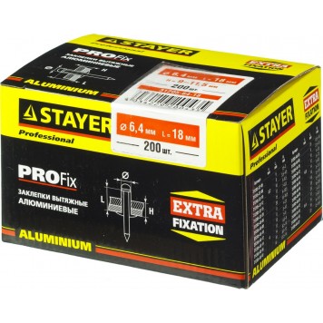 31205-64-18 | Алюминиевые заклепки Pro-FIX, 6,4x18 мм, 200 шт, STAYER PROFESSIONAL-1
