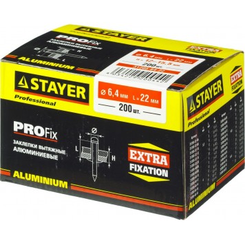 31205-64-22 | Алюминиевые заклепки Pro-FIX, 6.4 х 22 мм, 200 шт, STAYER PROFESSIONAL-1
