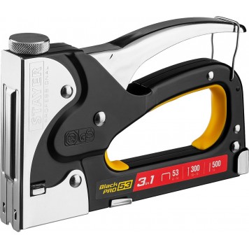 31507 | Степлер для скоб "BlackPro 53" 3-в-1: тип 53 (4-14 мм) / 300 (10-14 мм) / 500 (14 мм), STAYER PROFESSIONAL-0