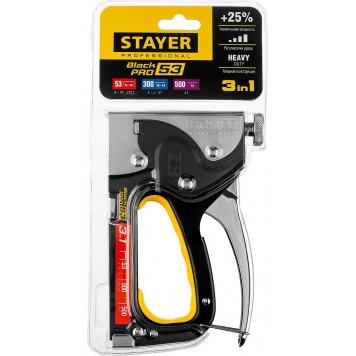 31507 | Степлер для скоб "BlackPro 53" 3-в-1: тип 53 (4-14 мм) / 300 (10-14 мм) / 500 (14 мм), STAYER PROFESSIONAL-5