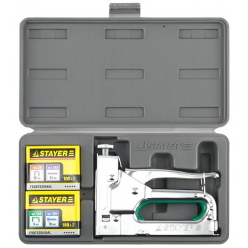 31511-H4_z01 | Степлер "Max 140" с рег. силы удара, металл корпус 4-в-1: тип 140 (6-14 мм) / 28 (9-11 мм) / 300 (10-14 мм) / 500 (14 мм), в кейсе, STAYER-1