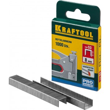 31670-08 | 8 мм скобы для степлера тонкие тип 53, 1000 шт, KRAFTOOL-0