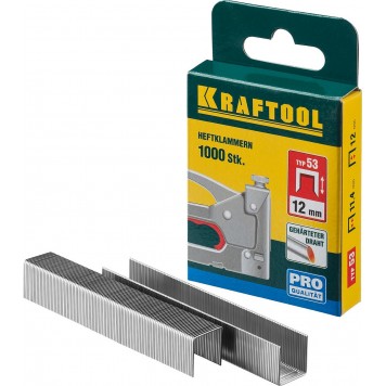31670-12 | 12 мм скобы для степлера тонкие тип 53, 1000 шт, KRAFTOOL-0