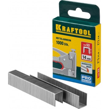 31670-14 | 14 мм скобы для степлера тонкие тип 53, 1000 шт, KRAFTOOL-0