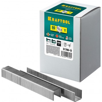 31780-12 | 12 мм скобы для степлера тип 80, 5000 шт, KRAFTOOL-0