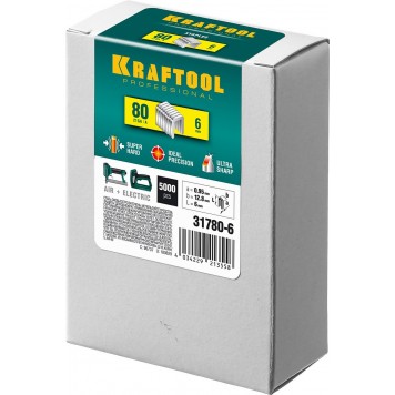 31780-6 | 6 мм скобы для степлера тонкие широкие тип 80, 5000 шт, KRAFTOOL-3