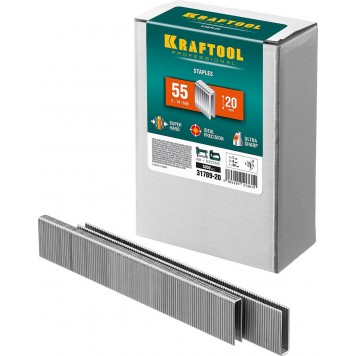 31789-20 | 20 мм скобы для степлера узкие тип 55, 5000 шт, KRAFTOOL-0