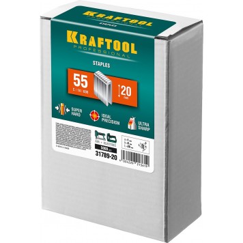 31789-20 | 20 мм скобы для степлера узкие тип 55, 5000 шт, KRAFTOOL-3