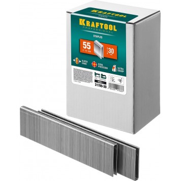 31789-30 | 30 мм скобы для степлера узкие тип 55, 5000 шт, KRAFTOOL-0