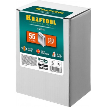 31789-30 | 30 мм скобы для степлера узкие тип 55, 5000 шт, KRAFTOOL-3