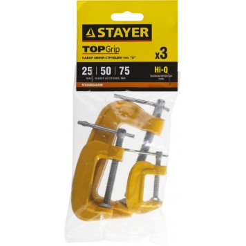 3212-H3_z02 | Набор: Cтрубцины тип "G" - набор 25, 50, 75мм, 3 шт"мини", STAYER STANDARD-1