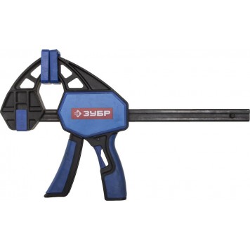 32243-15 | Струбцина ручная пистолетная, корпус нейлон,армир фиберглассом,двухкомп ручки,метал рейка,150/335мм,150кгс, ЗУБР ПРОФЕССИОНАЛ-0