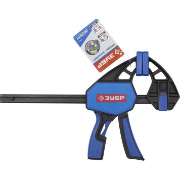 32243-15 | Струбцина ручная пистолетная, корпус нейлон,армир фиберглассом,двухкомп ручки,метал рейка,150/335мм,150кгс, ЗУБР ПРОФЕССИОНАЛ-2