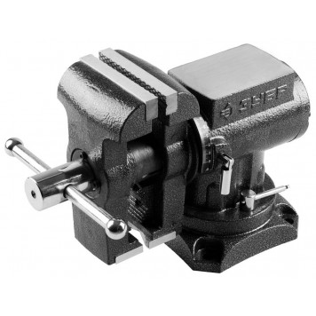 32712-125 | 125 мм, многофункциональные слесарные тиски с поворотом в двух плоскостях на 360°, ЗУБР ЭКСПЕРТ-0