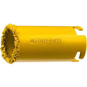 33345-33 | Коронка кольцевая с карбидно-вольфрамовой крошкой, d=33мм, STAYER PROFESSIONAL-0