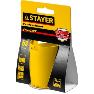 33345-53 | Коронка кольцевая с карбидно-вольфрамовой крошкой, d=53мм, STAYER PROFESSIONAL-1