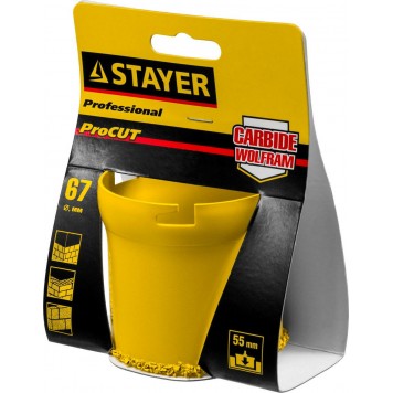 33345-67 | Коронка кольцевая с карбидно-вольфрамовой крошкой, d=67мм, STAYER PROFESSIONAL-1