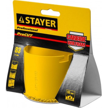 33345-83 | Коронка кольцевая с карбидно-вольфрамовой крошкой, d=83мм, STAYER PROFESSIONAL-1