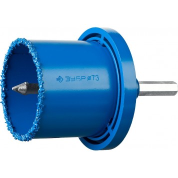 33350-H6_z01 | Набор кольцевых коронок c карбид-вольфрамовым нанесением, 6 предм. в кейсе: коронки d 33, 53, 67, 73 мм, основание, сверло, ЗУБР ПРОФЕССИОНАЛ-5