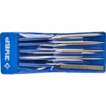 33386-160-H5 | Набор Надфили с алмазным напылением в пакете PVC, P 140, 160х80мм, 5 предметов, ЗУБР ЭКСПЕРТ-0