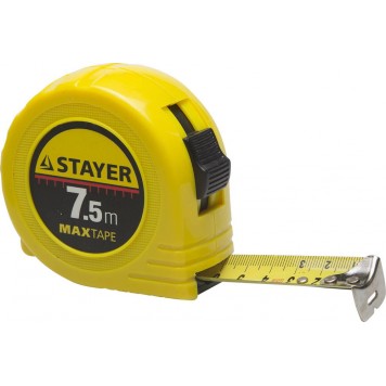 34014-07-25 | 7.5м / 25мм рулетка в ударопрочном корпусе из ABS, STAYER MAXTAPE-0