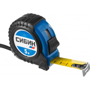 34019-05-19 | 5м / 19мм рулетка в ударостойком обрезиненном корпусе, СИБИН-0