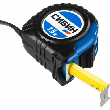 34019-08-25 | 7.5м / 25мм рулетка в ударостойком обрезиненном корпусе, СИБИН-3