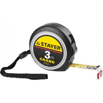 3411-03-16 | 3м / 16мм профессиональная рулетка с двухсторонней шкалой., STAYER GRAND-0