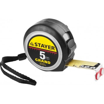 3411-05-25 | 5м / 25мм профессиональная рулетка с двухсторонней шкалой., STAYER GRAND-0