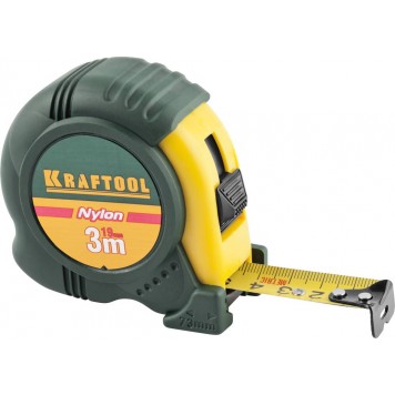 34122-03-19_z01 | 3м / 19мм рулетка с ударостойким обрезиненным корпусом, KRAFTOOL NYLON-0