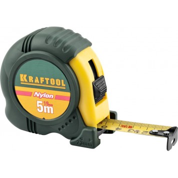 34122-05-19_z01 | 5м / 19мм рулетка с ударостойким обрезиненным корпусом, KRAFTOOL NYLON-0