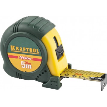 34122-05-25_z01 | 5м / 25мм рулетка с ударостойким обрезиненным корпусом, KRAFTOOL NYLON-0