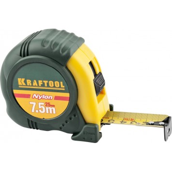 34122-08_z01 | 7,5м / 25мм рулетка с ударостойким обрезиненным корпусом, KRAFTOOL NYLON-0