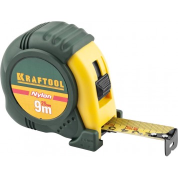 34122-09_z01 | 9м / 25мм рулетка с ударостойким обрезиненным корпусом, KRAFTOOL NYLON-0
